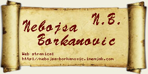 Nebojša Borkanović vizit kartica